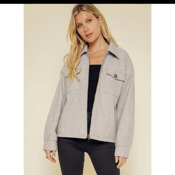 Hem & Thread Light Gray Fully Lined Jacket - Picture 3 of 9